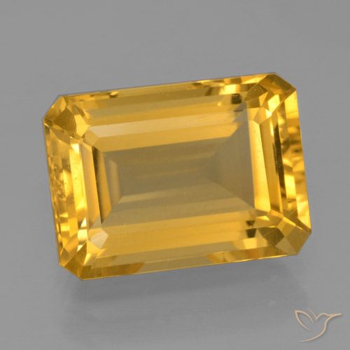 7.44ct Natürlicher Dunkelgolden Citrin, Smaragdschliff, VVS-VS