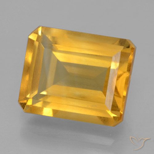 4.54ct Natürlicher Dunkelgolden Citrin, Smaragdschliff, VS