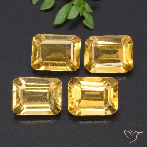 5.33ctw Natürlicher Golden Citrin, Smaragdschliff, VVS-VS