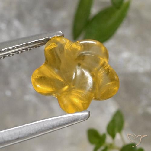9,17 ctw natürlicher gold-orange Citrin, Blumen-Schliff, Transparent