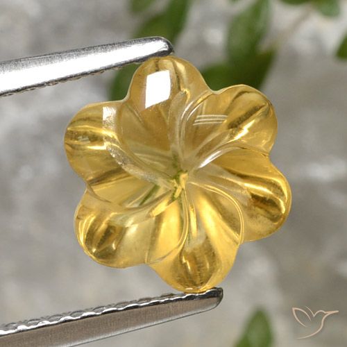 2.35ct Natürlicher Golden Citrin, Blumen-Schliff, Transparent