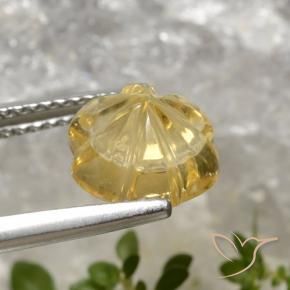 9,17 ctw natürlicher Tiefes Gold Citrin, Blumen-Schliff, Transparent