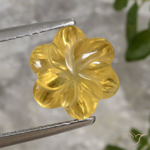 3.23ct Natürlicher Mittleres Gold Citrin, Blumen-Schliff, Transparent