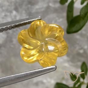 9,17 ctw natürlicher Mittleres Gold Citrin, Blumen-Schliff, Transparent