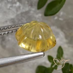 9,17 ctw natürlicher Golden Citrin, Blumen-Schliff, Transparent