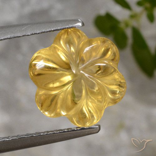 2.44ct Natürlicher Mittelgold Citrin, Blumen-Schliff, Transparent