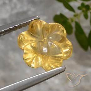 9,17 ctw natürlicher Mittelgold Citrin, Blumen-Schliff, Transparent