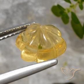 9,17 ctw natürlicher Mittelgold Citrin, Blumen-Schliff, Transparent
