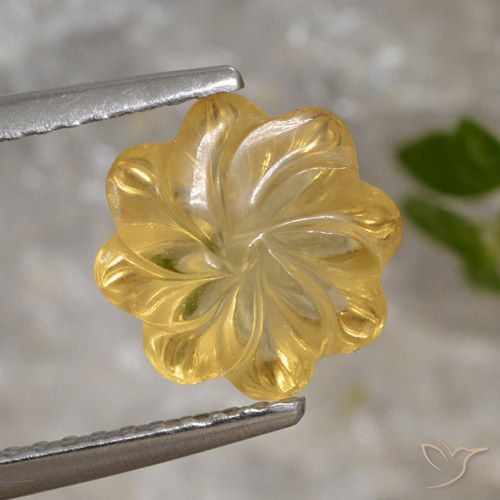2.00ct Natürlicher Mittleres Gold Citrin, Blumen-Schliff, Transparent