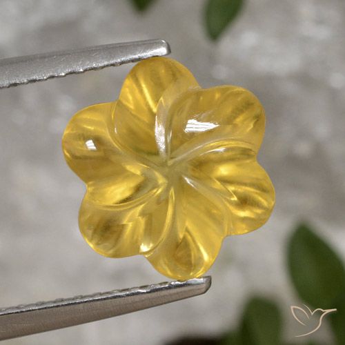 3.29ct Natürlicher Golden Citrin, Blumen-Schliff, Transparent