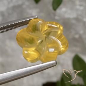 9,17 ctw natürlicher Golden Citrin, Blumen-Schliff, Transparent