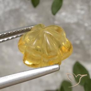 9,17 ctw natürlicher Golden Citrin, Blumen-Schliff, Transparent