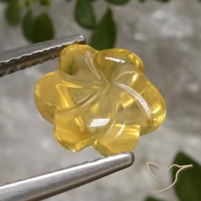 9,17 ctw natürlicher Helles Gold Citrin, Blumen-Schliff, Transparent