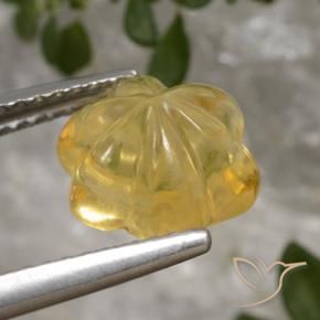 9,17 ctw natürlicher Helles Gold Citrin, Blumen-Schliff, Transparent