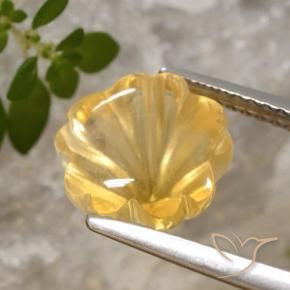 9,17 ctw natürlicher Mittleres Gold Citrin, Blumen-Schliff, Transparent