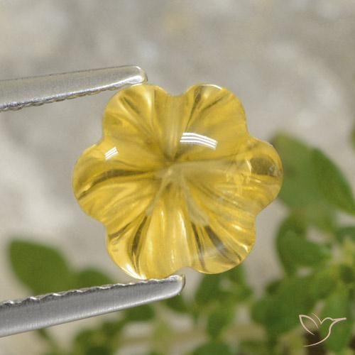 2.20ct Natürlicher Toskana Gelb Citrin, Blumen-Schliff, Transparent