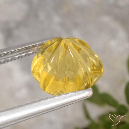 9,17 ctw natürlicher Toskana Gelb Citrin, Blumen-Schliff, Transparent