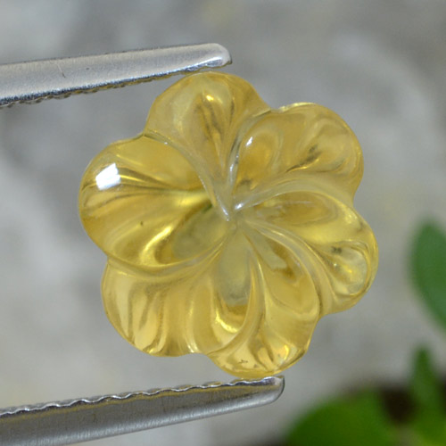 3,01 ctw natürlicher gelber Citrin, Blumenschliff, Transparent