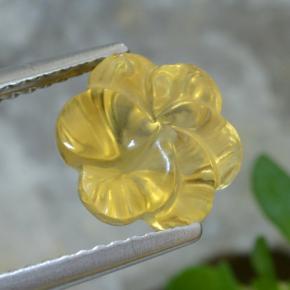3,01 ctw natürlicher gelber Citrin, Blumenschliff, Transparent