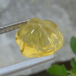 3,01 ctw natürlicher gelber Citrin, Blumenschliff, Transparent
