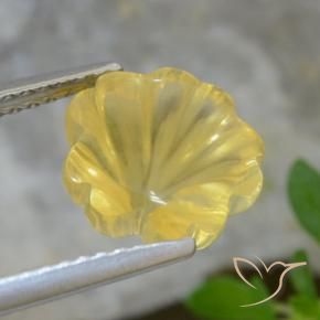 9,17 ctw natürlicher hellgelb Citrin, Blumen-Schliff, Transparent