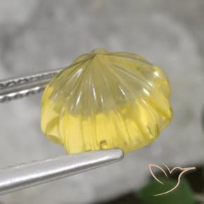 9,17 ctw natürlicher hellgelb Citrin, Blumen-Schliff, Transparent