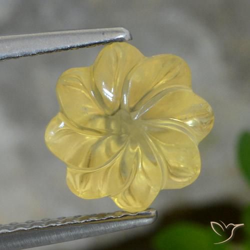 2.61ct Natürlicher Helles Gold-Gelb Citrin, Blumen-Schliff, Transparent
