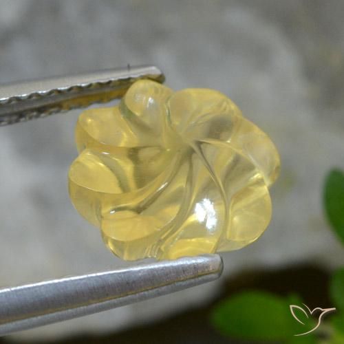 9,17 ctw natürlicher Helles Gold-Gelb Citrin, Blumen-Schliff, Transparent