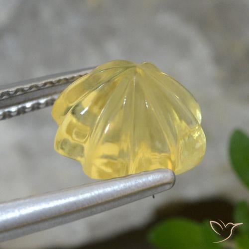 9,17 ctw natürlicher Helles Gold-Gelb Citrin, Blumen-Schliff, Transparent