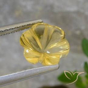 9,17 ctw natürlicher Hell Gold Citrin, Blumen-Schliff, Transparent