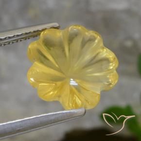 9,17 ctw natürlicher Mittelgelb Citrin, Blumen-Schliff, Transparent