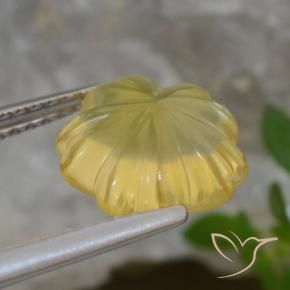 9,17 ctw natürlicher Mittelgelb Citrin, Blumen-Schliff, Transparent