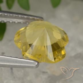 9,17 ctw natürlicher Mittelgelb Citrin, Blumen-Schliff, Transparent