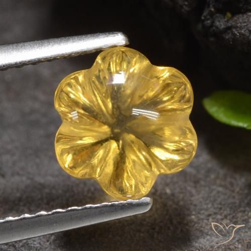 1.96ct Natürlicher Helles Gold Citrin, Blumen-Schliff, Transparent