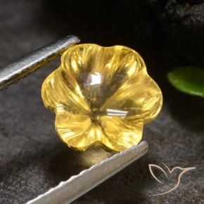 9,17 ctw natürlicher Helles Gold Citrin, Blumen-Schliff, Transparent