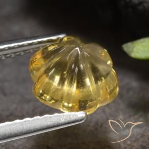 9,17 ctw natürlicher Helles Gold Citrin, Blumen-Schliff, Transparent