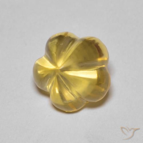 9,17 ctw natürlicher gold-orange Citrin, Blumen-Schliff, Transparent