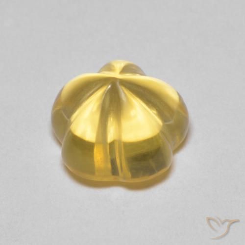9,17 ctw natürlicher gold-orange Citrin, Blumen-Schliff, Transparent