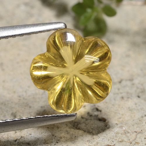 2.65ct Natürlicher Golden Citrin, Blumen-Schliff, Transparent