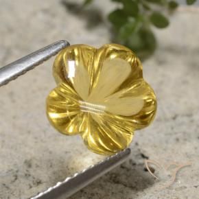 9,17 ctw natürlicher Golden Citrin, Blumen-Schliff, Transparent