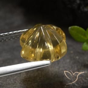 9,17 ctw natürlicher Gold-Orange Citrin, Blumen-Schliff, Transparent
