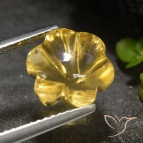 9,17 ctw natürlicher Gold-Orange Citrin, Blumen-Schliff, Transparent