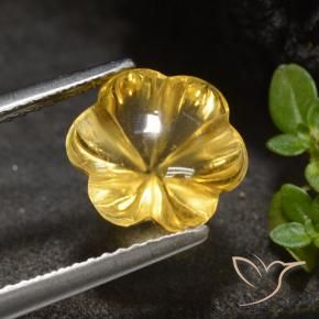 9,17 ctw natürlicher Mittelgold Citrin, Blumen-Schliff, Transparent