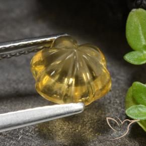 9,17 ctw natürlicher Mittelgold Citrin, Blumen-Schliff, Transparent