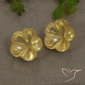 4.27 ct natürliche Helles Gold-Gelb Citrin-Edelsteine, Blumen-Schliff, Transparent