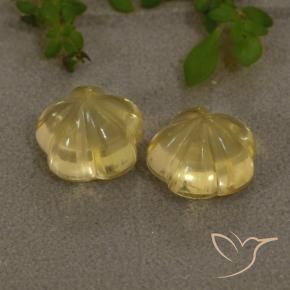 4.27 ct natürliche Helles Gold-Gelb Citrin-Edelsteine, Blumen-Schliff, Transparent