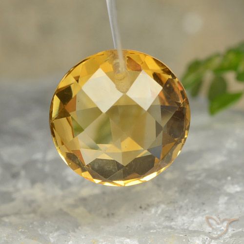 4.44ct Natürlicher Tiefes Goldorange Citrin, Runden, VVS