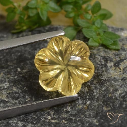 2.64ct Natürlicher Honiggelb Citrin, Blumen-Schliff, Transparent