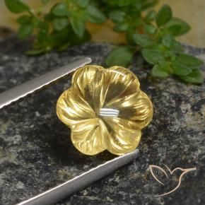 9,17 ctw natürlicher Honiggelb Citrin, Blumen-Schliff, Transparent