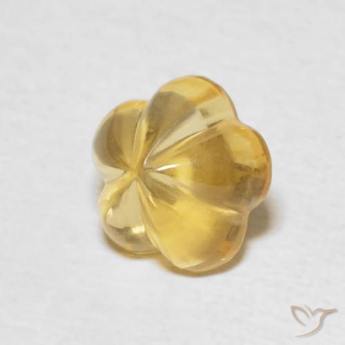 9,17 ctw natürlicher Honiggelb Citrin, Blumen-Schliff, Transparent